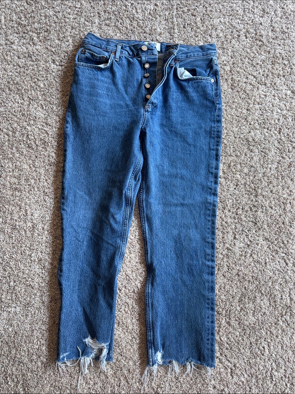 Agolde Riley high rise straight crop in veto wash size 29